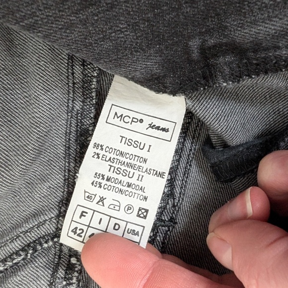 Black Denim Capri's Pantaloons Baggy Low Mid Rise Cropped Distressed Cargo - Picture 11 of 12